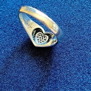 Pandora Jewelry Pandora Radiant Heart Pave Signet Ring Size 58